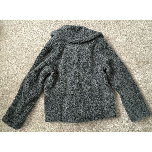 Kensie Faux Fur Teddy Green Coat Womens Size Medium Luxurious Snap - Picture 2 of 9